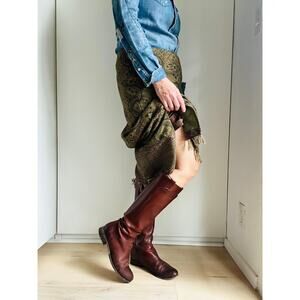 Frye Paige Riding Boots Size 9 Brown Leather Equestrian Fall Staple Distressed